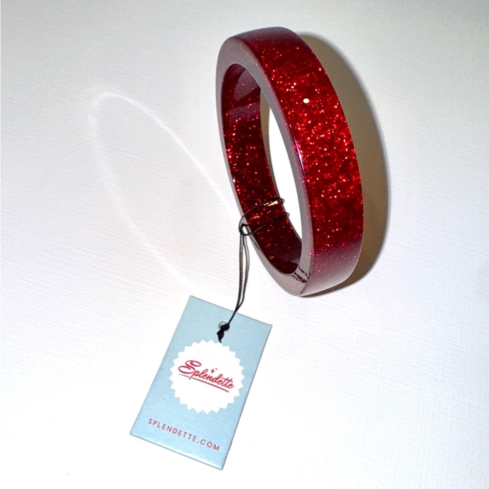 SPLENDETTE Red glitter MEDIUM CLASSIC size bangle